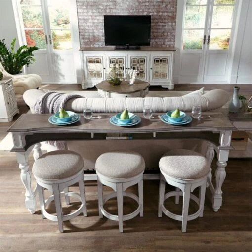 Magnolia Manor 4PC Console Bar Table With Stools - Image 2