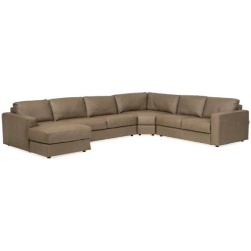 Rocco Leather 4 Piece Chaise Sectional (LAF)