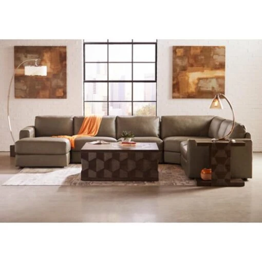 Rocco Leather 4 Piece Chaise Sectional (LAF) - Image 2