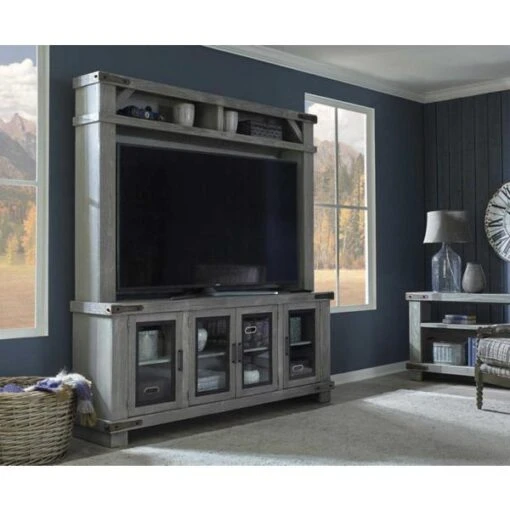 Sawyer 2PC Entertainment Wall - GREY - Image 2