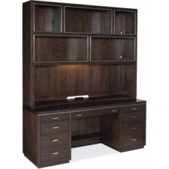 House Blend Computer Credenza & Hutch