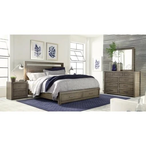Modern Loft Panel Bed With Storage Footboard - Image 2