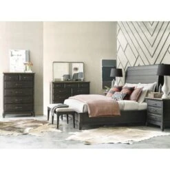 Plank Road Eastburn Charcoal Sleigh Bed -Home Decoration Shop KT78451 c