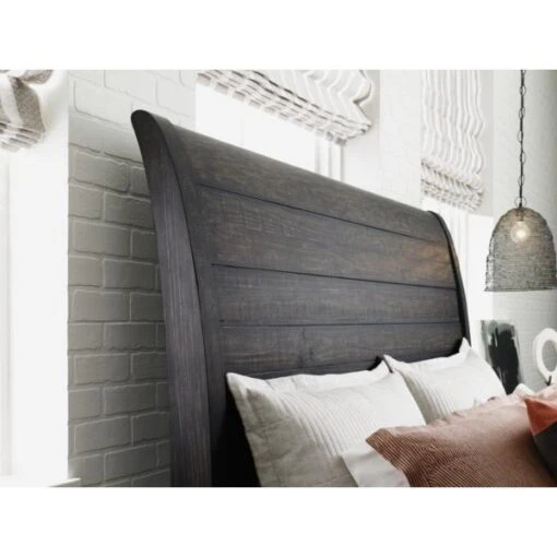 Plank Road Eastburn Charcoal Sleigh Bed - Image 4