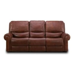 St. James Leather Power Reclining Sofa - TOBACCO