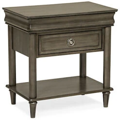 Louis Philippe Drawer Nightstand - SILVER/BLACK