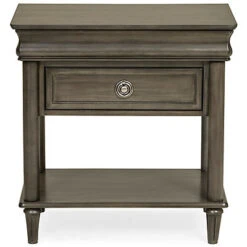 Louis Philippe Drawer Nightstand - SILVER/BLACK -Home Decoration Shop ST702200 c