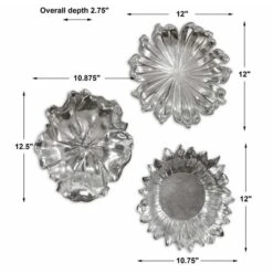 Flor De Plata Wall Decor - Set Of Three -Home Decoration Shop ST716166 e