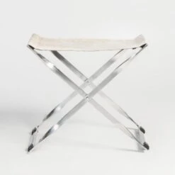 Harper Scissor Ottoman - Polished Chrome -Home Decoration Shop ST727962 c