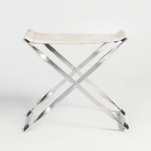 Harper Scissor Ottoman - Polished Chrome - Image 3