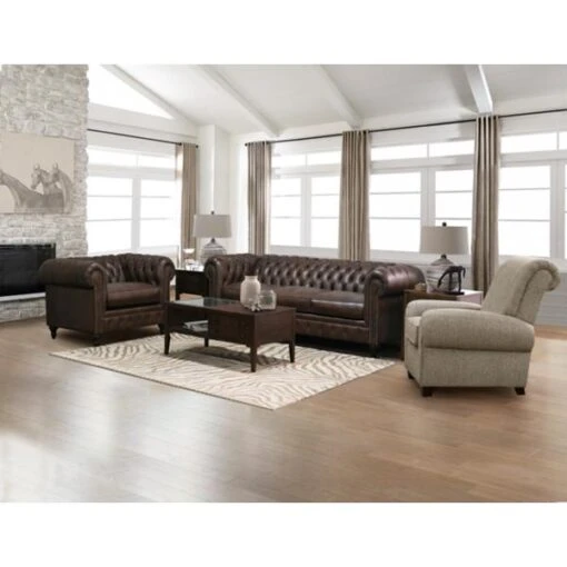 Rondell Leather Ottoman - Image 2