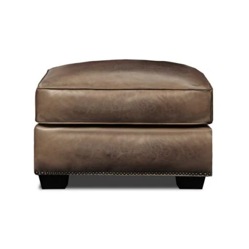 Nelson Leather Ottoman - Image 2