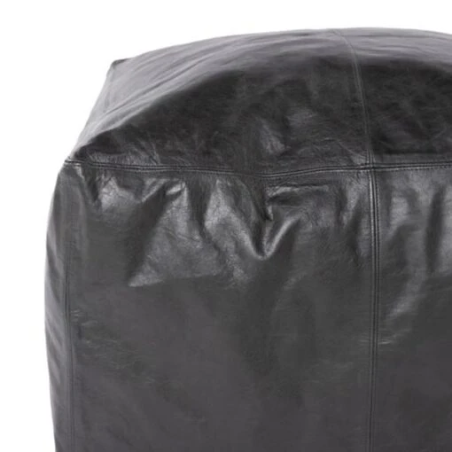 Casen Leather Pouf - Image 4