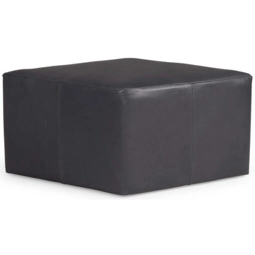 Minsky Large Leather Cocktail Ottoman - Image 2