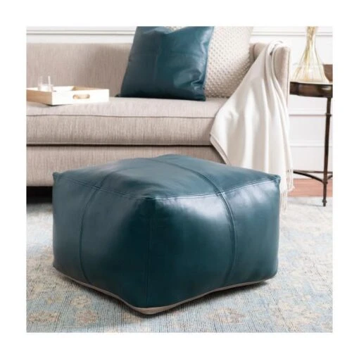 Wren Leather Ottoman - Image 2