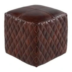 Scott Leather Pouf