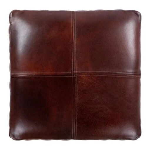 Scott Leather Pouf - Image 4