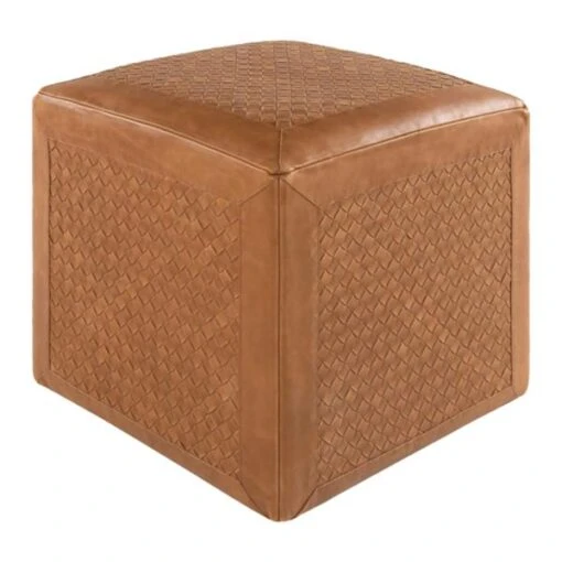 Austin Leather Pouf