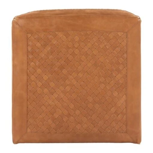 Austin Leather Pouf - Image 3